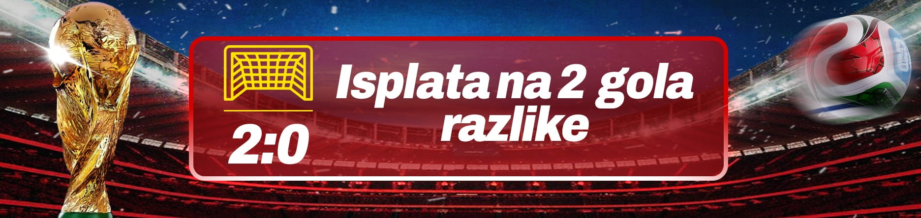 Svjetsko prvenstvo - isplata na 2 gola razlike